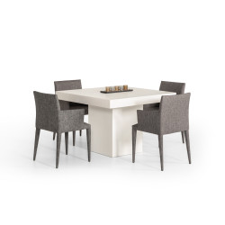 Modrest Yem Ivory Concrete Square Dining Table