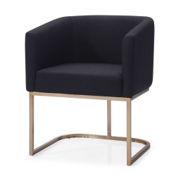 Modrest Yukon - Modern Black & Antique Brass Dining Chair
