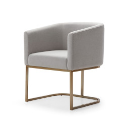Modrest Yukon - Modern Light Grey Fabric + Antique Brass Dining Chair