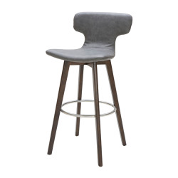 Modrest Zach Modern Dark Grey Eco-Leather Bar Stool
