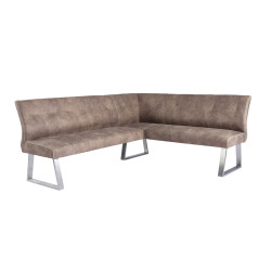 Modrest Zane Modern Brown Fabric L-Shaped Dining Bench