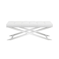Modrest Xane - Contemporary White Vegan Leather Bench