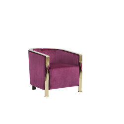 Divani Casa Anthony Modern Pink & Gold Accent Chair