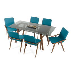 Modrest Zeppelin Modern Smoked Glass Dining Table