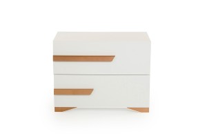 Nova Domus Juliet Italian Modern White & Rosegold Nightstand