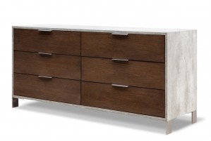 Nova Domus Conner Modern Dark Walnut & Faux Concrete Dresser