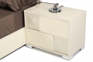 Modrest Ancona Italian Modern Beige Nightstand