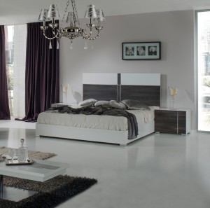 Nova Domus Corrado Italian Modern White & Grey Bed