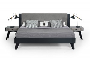 Nova Domus Panther Contemporary Grey & Black Bed