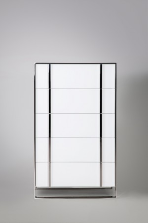 Nova Domus Francois Modern White & Stainless Steel Chest