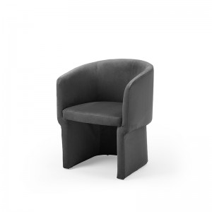 Modrest Vassar - Modern Grey Velvet Dining Chair