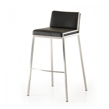 Modrest Bailey Modern Black & Walnut Bar Stool