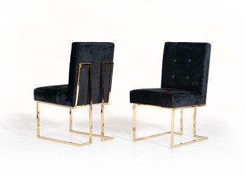 Modrest Legend Modern Black & Gold Dining Chair (Set of 2)